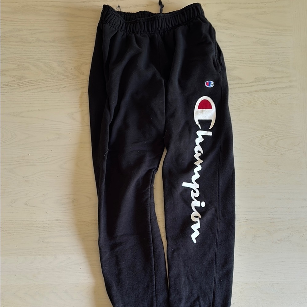 Champion Black Sweatpants with Logo